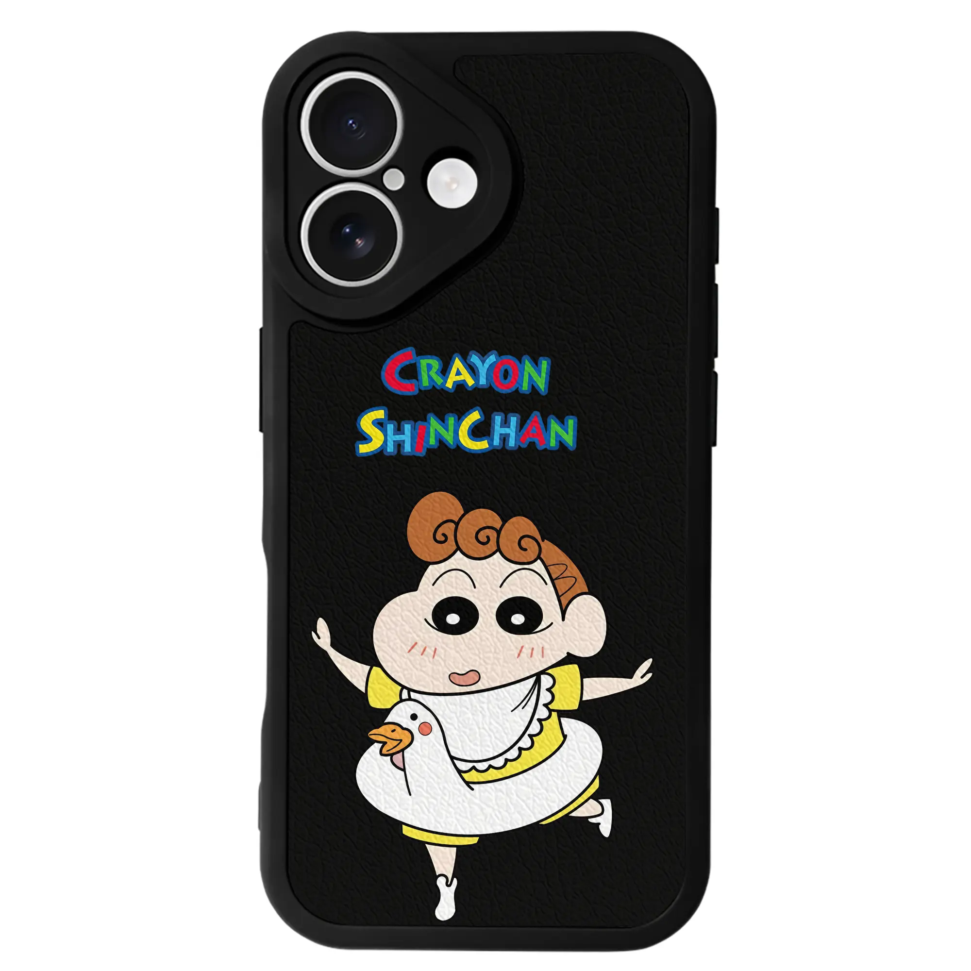 クレヨンしんちゃん グッズ 野原 ひまわり - IPhone 16シリーズ対応 ・ シリコンスマホケース ・ レザー調 ・ 高精度フィット ・ 耐衝撃 ・ ワイヤレス充電対応 ・ 精密カット